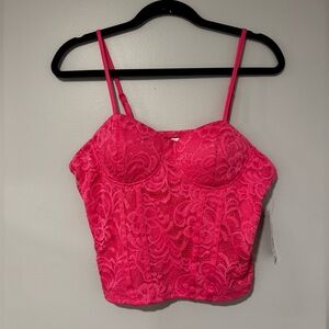 3 for $10 No Boundaries Juniors Bustier Corset Style Crop Top XL 15-17 NWT Pink